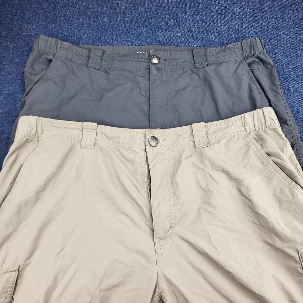 Columbia Mens Silver Ridge Convertible Pants 38x30 Grey Khaki Bundle 2 Pairs